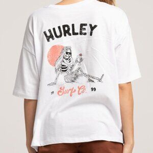 Hurley Surf Co 1999 Skeleton Beach Mimosa Long Hair White T Shirt XS